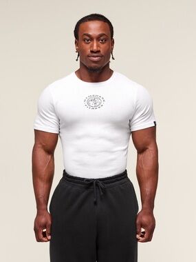Gymshark Legacy Ribbed T-Shirt White Large NWT IN PACKAGE